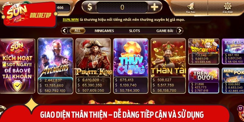 Giao diện thân thiện – dễ dàng tiếp cận và sử dụng